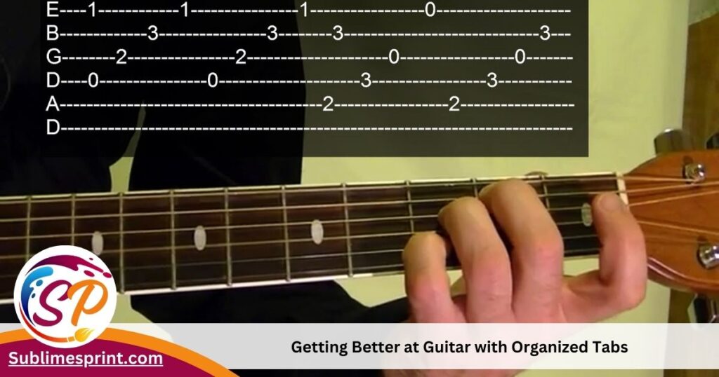 Getting better at guitar with organized tabs