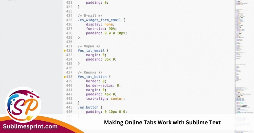 Making online tabs work with sublime text